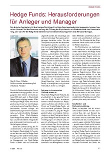 Hedge Funds: Neue Herausforderungen 